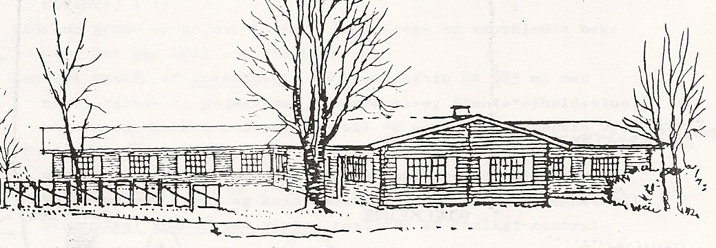 Tegning af blokhuset fra 1948